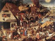 BRUEGHEL, Pieter the Younger Proverbs fd oil painting reproduction
